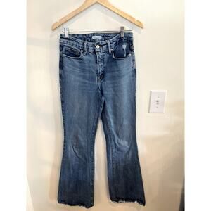 Good American Good Legs Flare Jeans Mid Rise Distressed 27